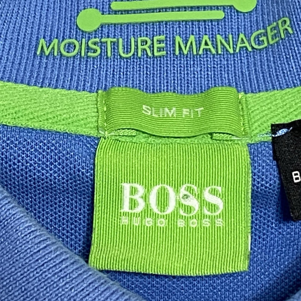 Hugo Boss Polo Shirt Mens Sz XL Blue Slim Fit Green Label, Moisture Manager - Picture 3 of 13